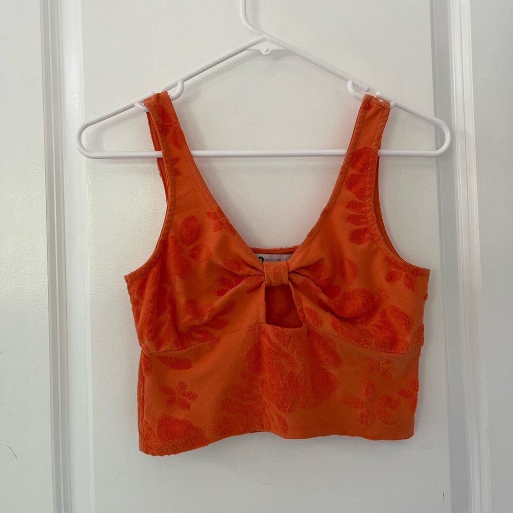 🔥3/$15 SO | Orange Floral Crop Top